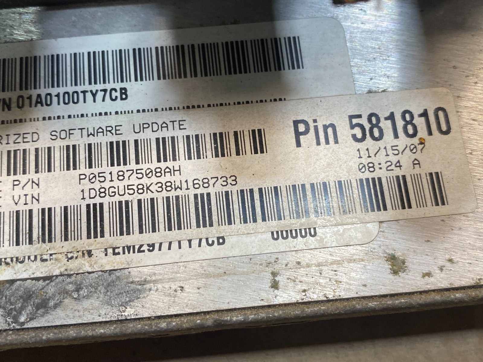 2008 Jeep Liberty Dodge Nitro 3.7L Engine Control Unit ECU ECM AE7555 DW2