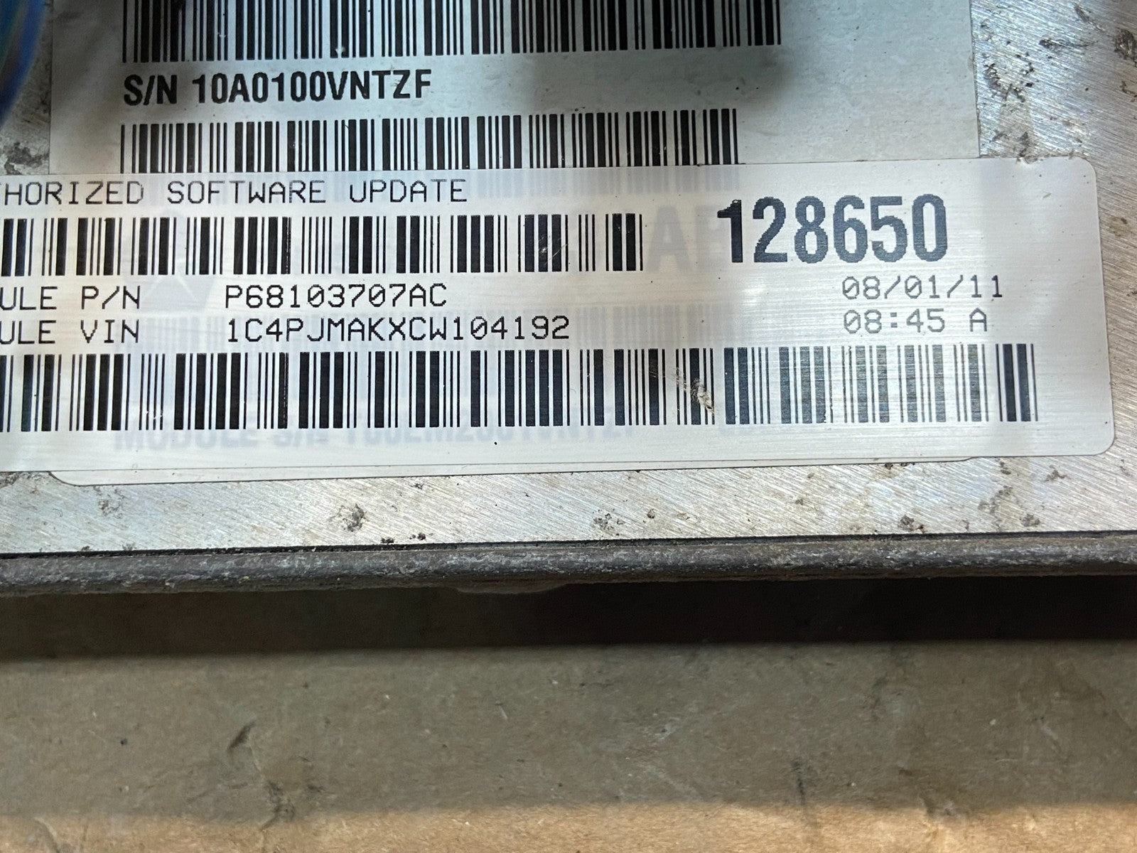 2012 Jeep Liberty 3.7L Engine Control Unit ECU ECM P68103707AC AG1631 DW2