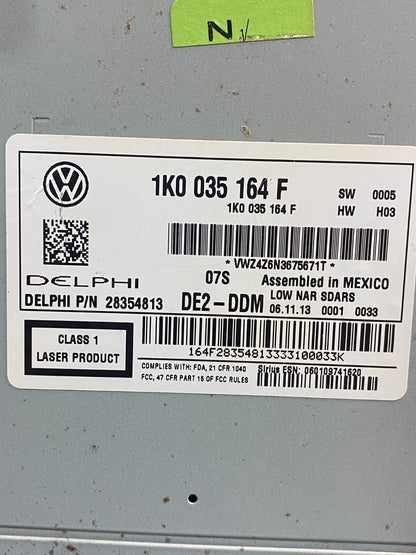 2011 to 2014 Volkswagen Passat Jetta Radio CD Player AM/FM AJ0503 DG6