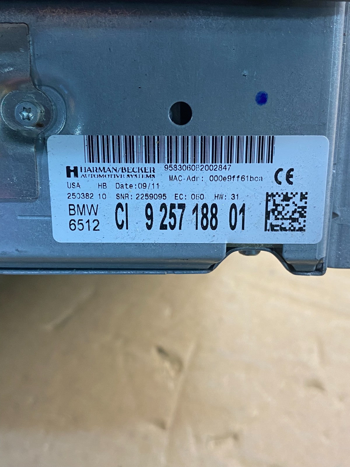 2012 2013 2014 BMW 335i Radio Receiver CD Player Unit 925718801 AD4935 DG6