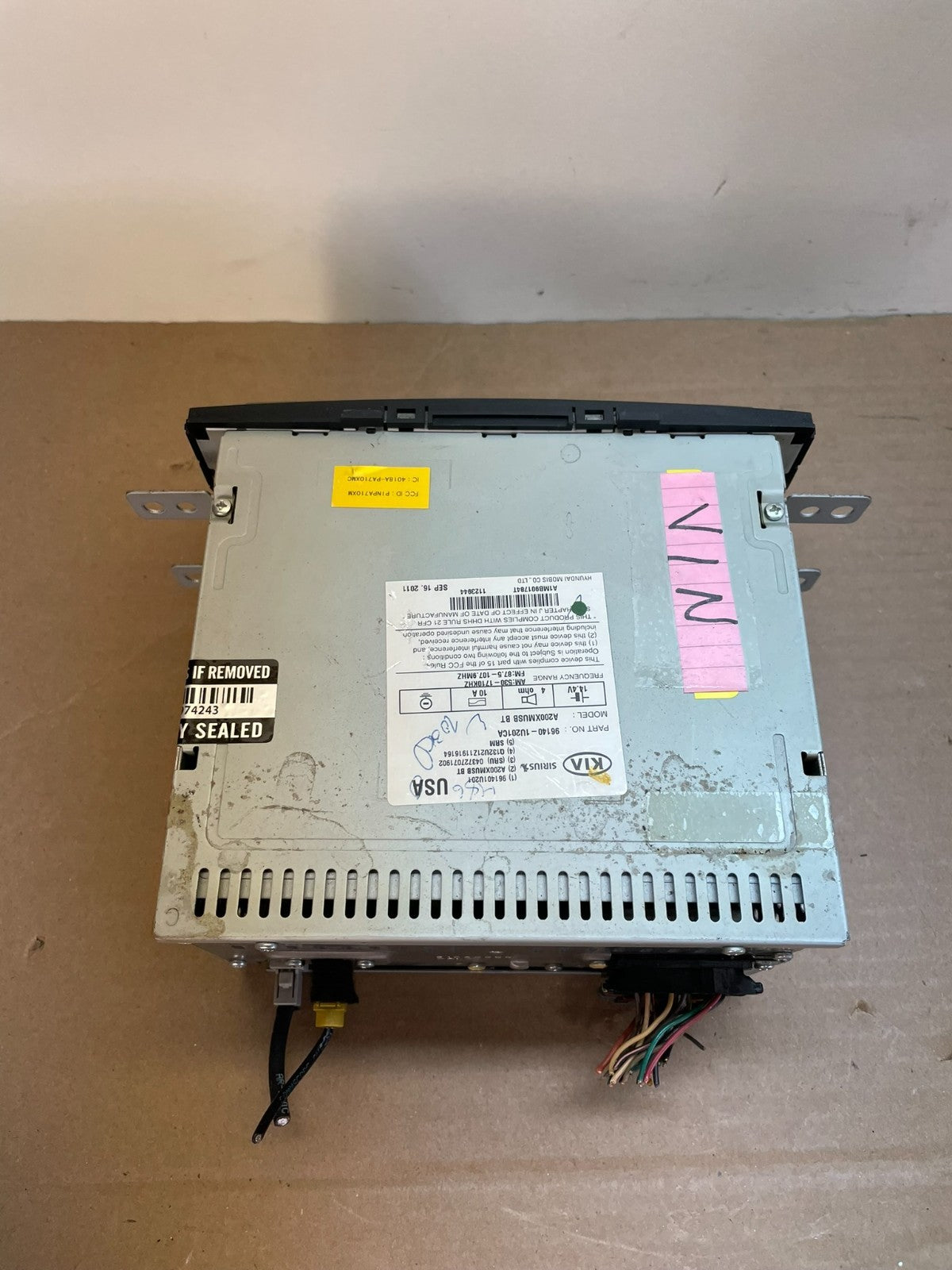 2011 2012 2013 Kia Sorento Sirius AM/FM CD Radio Screen Display AI0506 DG7