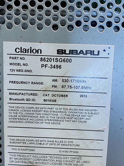 2014 Subaru Forester Am Fm Cd Player Radio Receiver AG3215 MS6