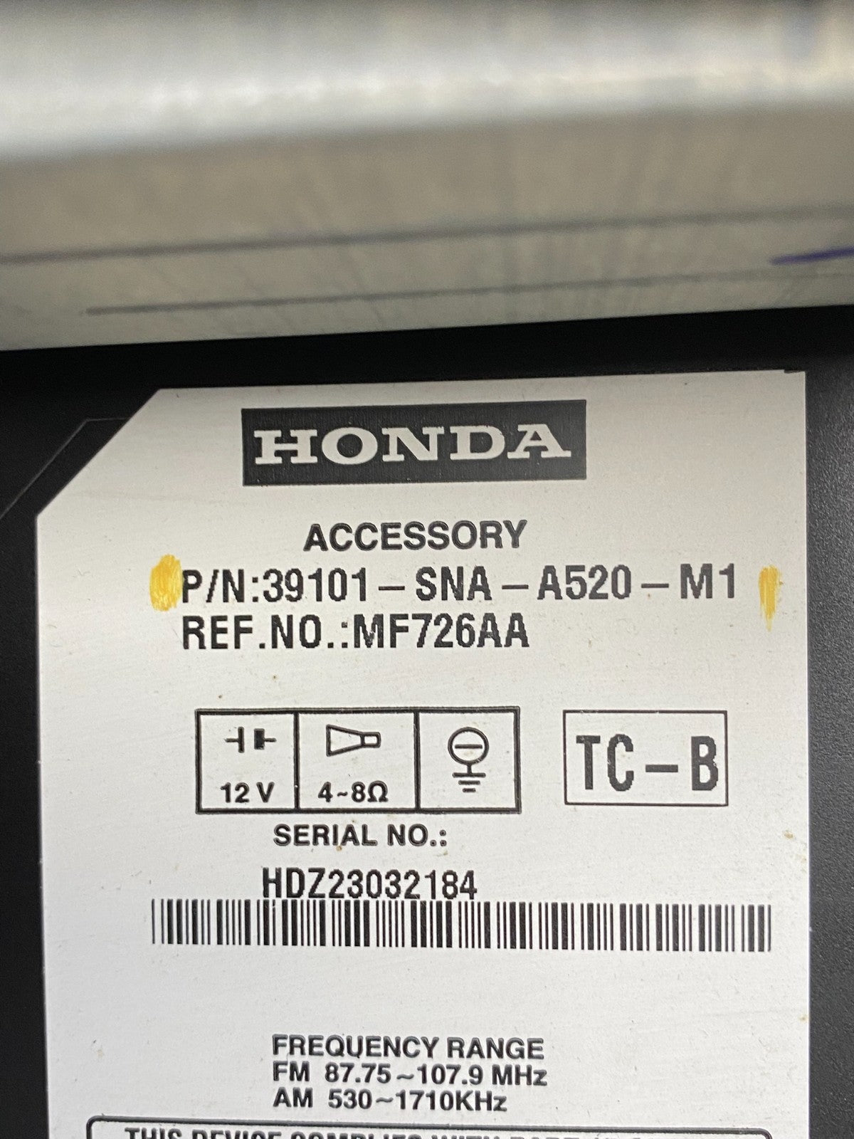 2006 - 2011 Honda Civic Radio AM/FM Climate Control Air Vent Bezel AH5251 DG5