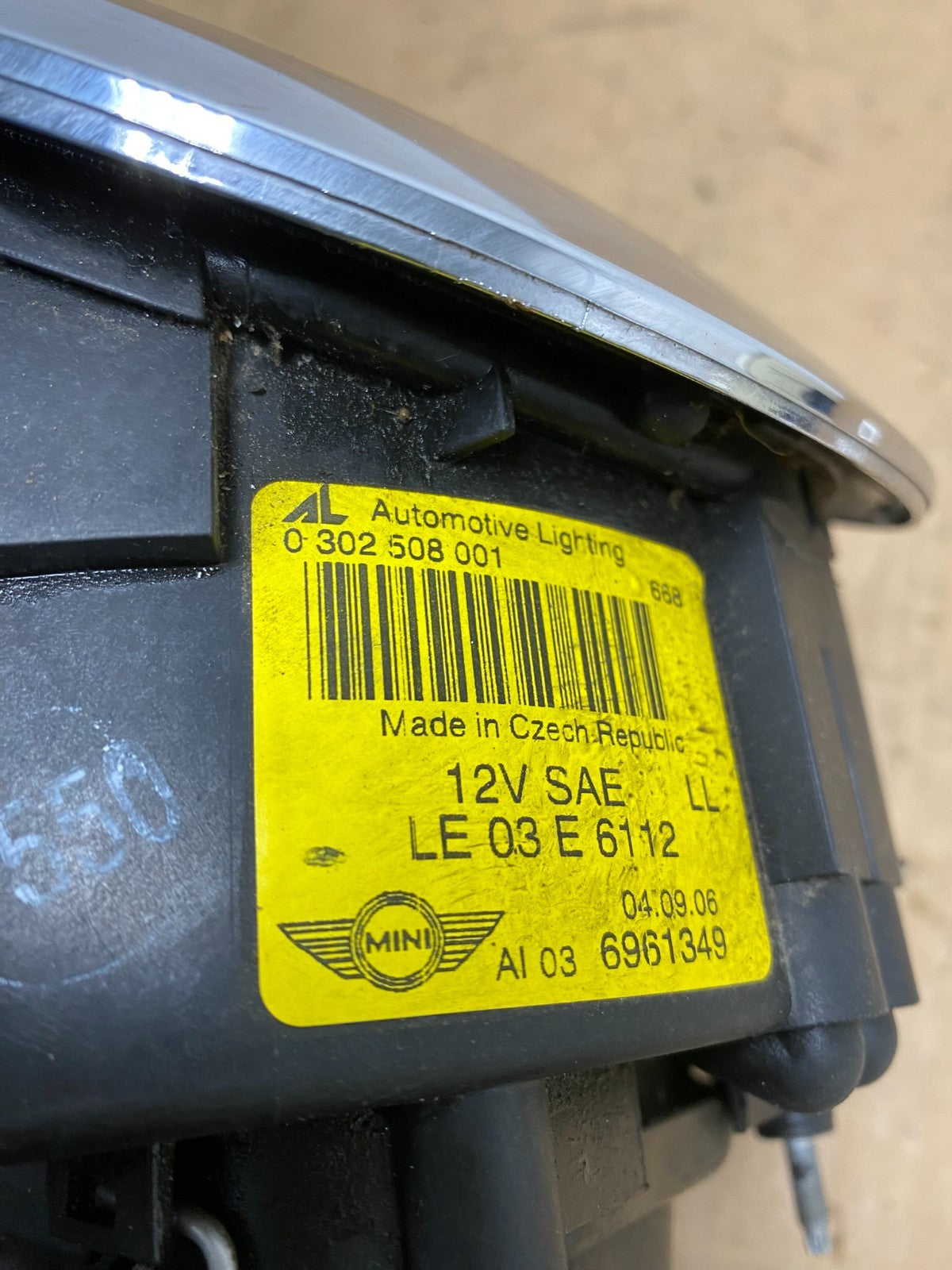 2005 to 2008 Mini Cooper Left Driver LH Side Headlight Halogen AD1275 DW11
