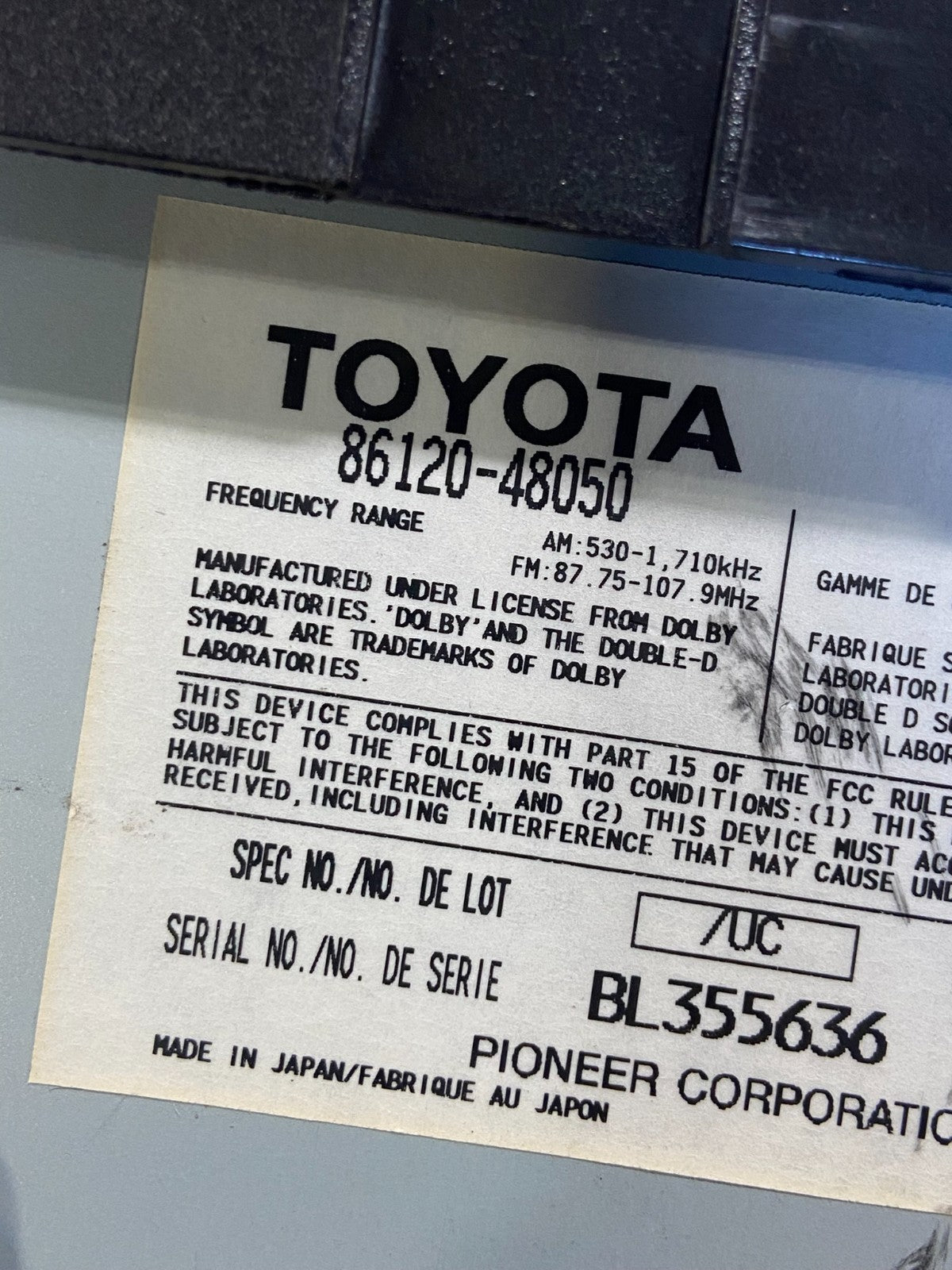 1999 2003 Lexus RX300 Radio Navigation Info Display Climate Control OE AF9404 DG6