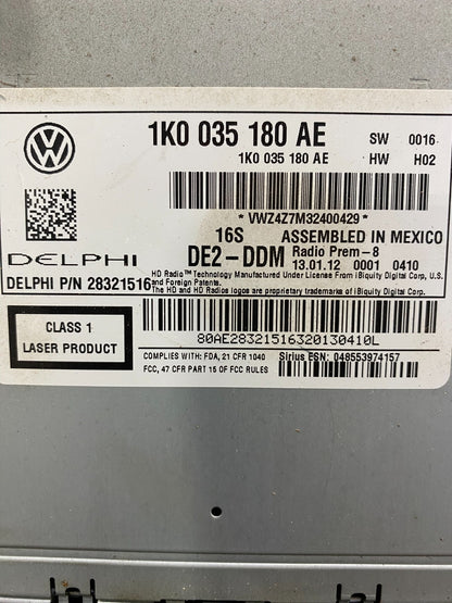 2012 to 2013 Volkswagen Passat Jetta Radio CD Player AM/FM Media AD5053 DG6