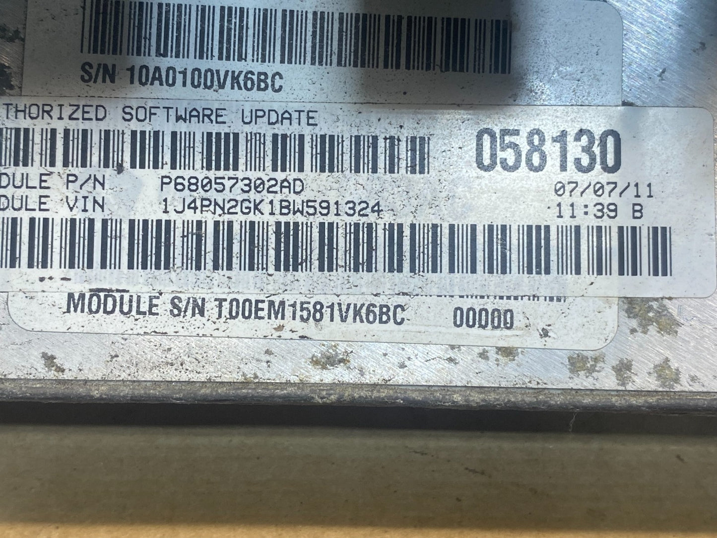 2011 Jeep Liberty 3.7L PCM ECM ECU Engine Control Module P68057302AD ag6115 DG2