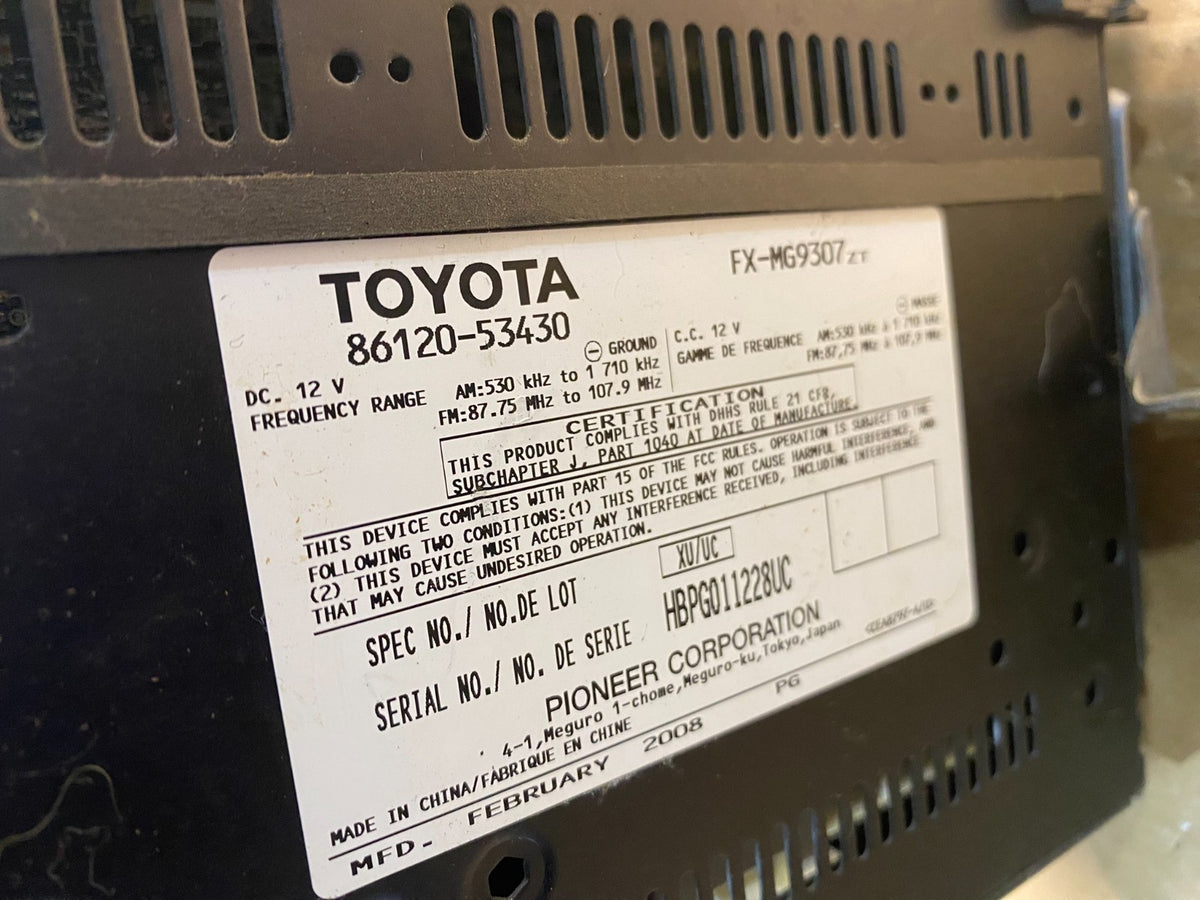 2006 to 2009 Lexus IS250 Screen Radio AM-FM CD Tuner Head Unit AI9967 DW6
