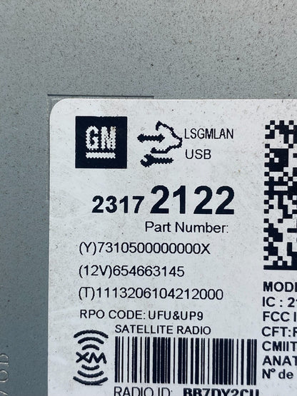 2014 Chevrolet Cruze Radio AM/FM Receiver AD1481 DG6