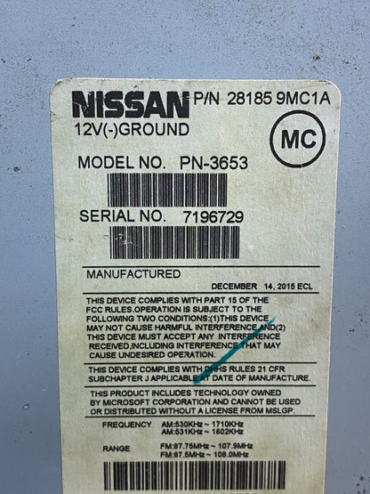 2014 to 2018 Nissan Sentra Versa Radio CD Player AM/FM 28185 9mc1a AI9943 DG6