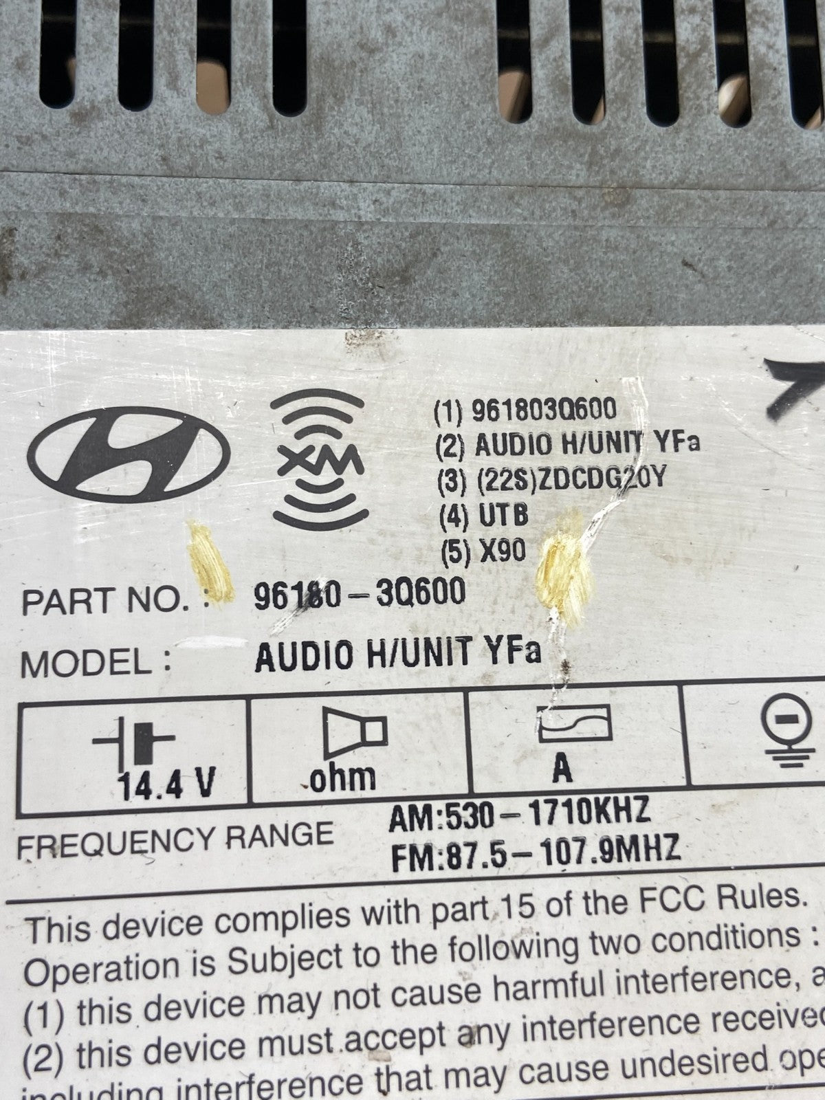 2012 to 2014 Hyundai Sonata Radio CD Player Screen Display ae4389 DG5