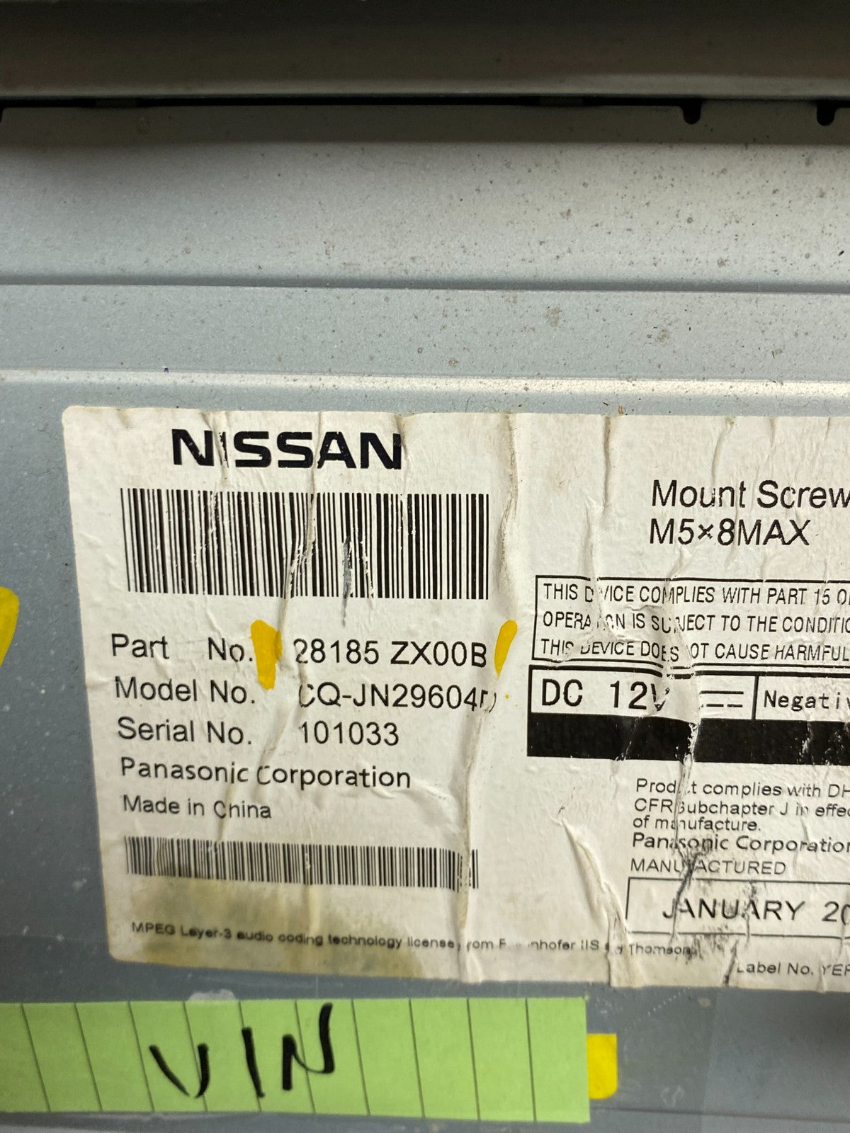2010 to 2012 Nissan Altima Radio Cd Mp3 Player AUX Climate Control X1543 DG7