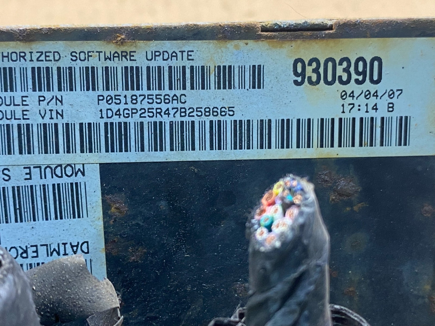 2007 Chrysler Town Country Caravan 3.3L Engine Control Unit ECU Module AG7052 DG2
