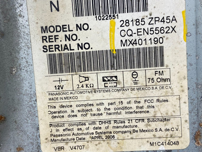 2006 - 2007 Nissan Pathfinder Radio AM/FM Receiver u4636 DG5