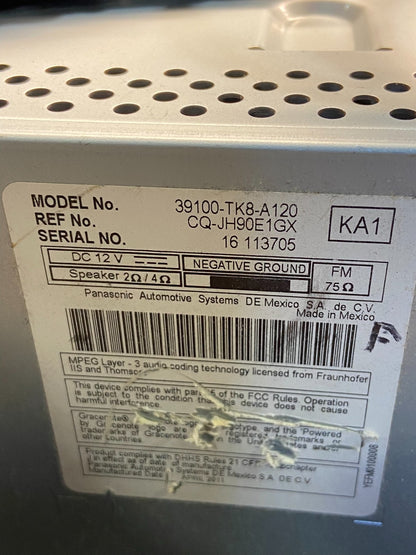 2011 to 2013 Honda Odyssey Radio AM/FM Control Panel AF9460 DG6