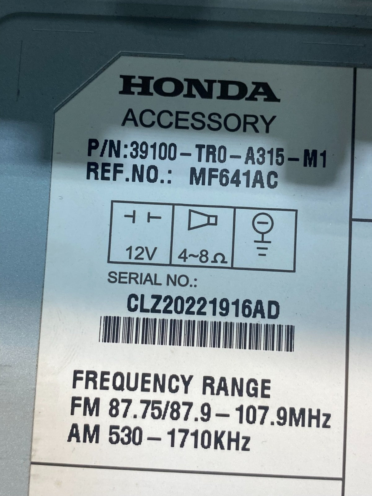 2012 Honda Civic Radio Climate Control Air Vent Bezel AE4768 DG6
