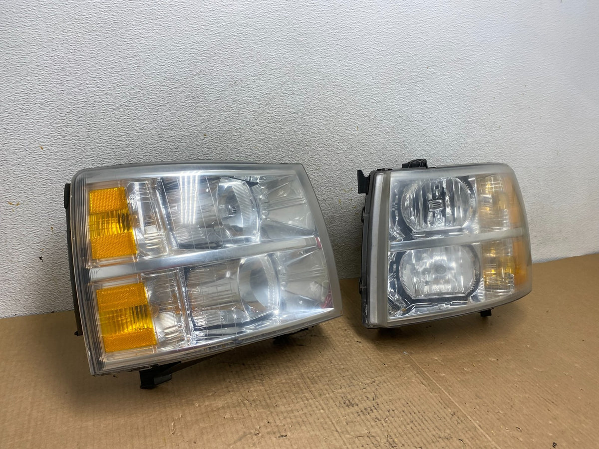 2007 to 2014 Chevrolet Silverado Left+Right Side Black Headlights AI6787 DW2
