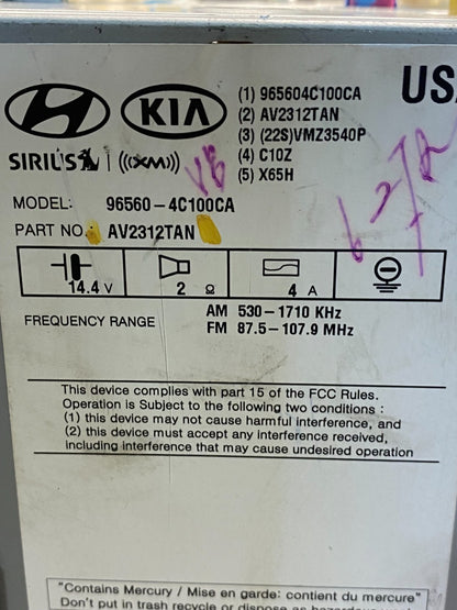 2014 2015 Kia Optima Am Fm Cd Player Radio Receiver AG7239 DG7