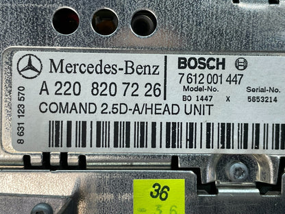 2000 2001 2002 Mercedes S430 S500 Radio Navigation Screen Display AI0557 DG10