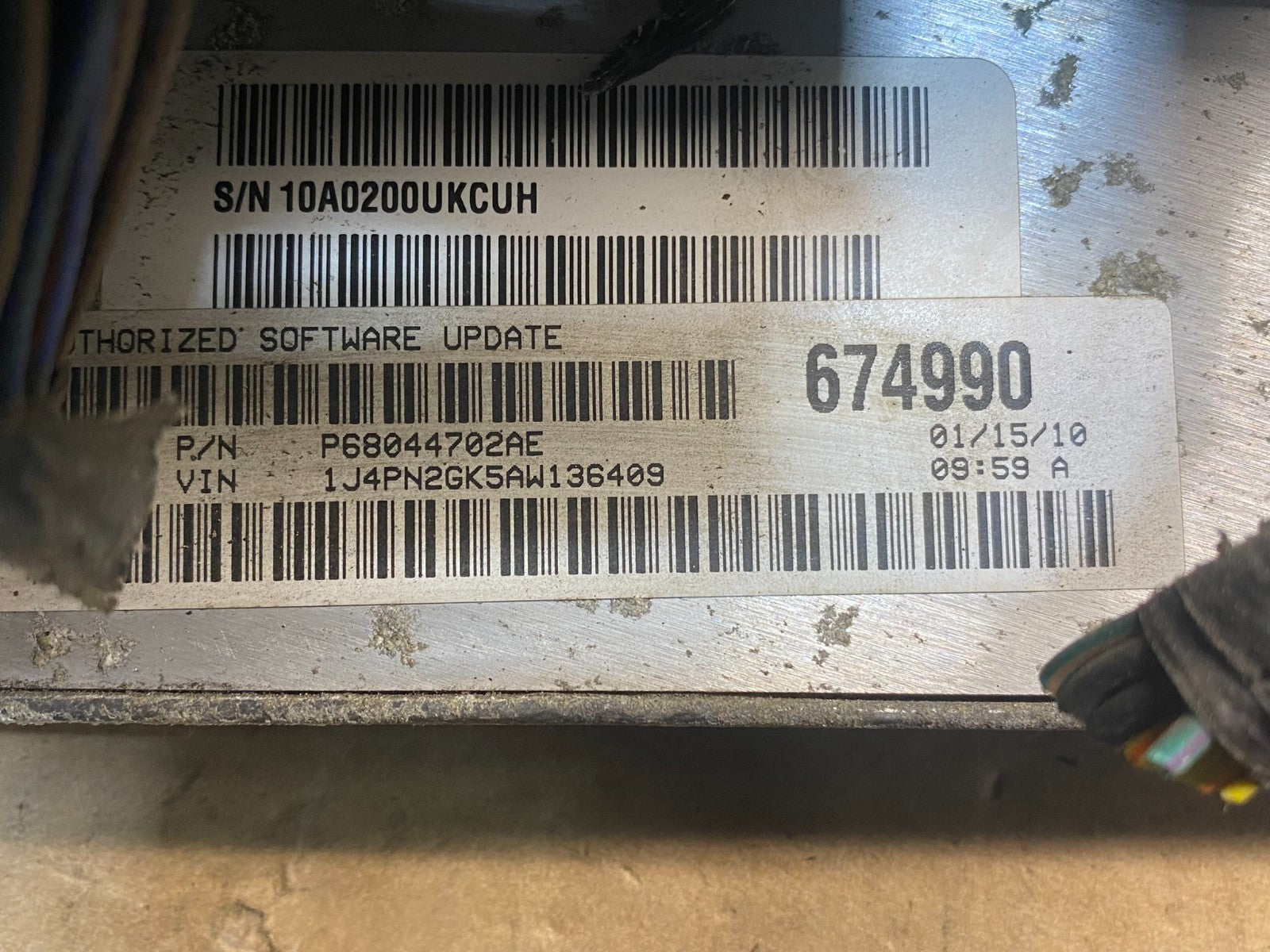 2010 Jeep Liberty Nitro 3.7L Engine Control Unit ECU ECM p68044702AE AE7482 DW2