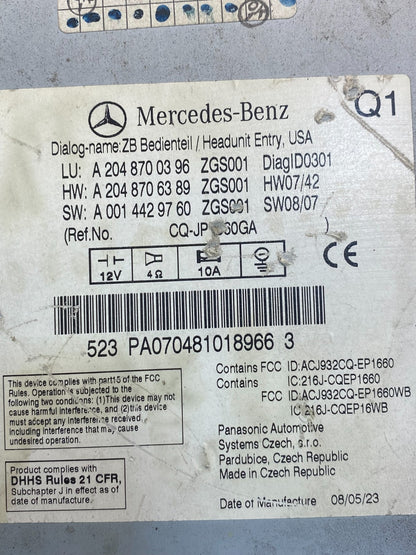 2008-2011 Mercedes W204 C300 C350 Navi Command Radio DVD CD Audio ai9946 DG6