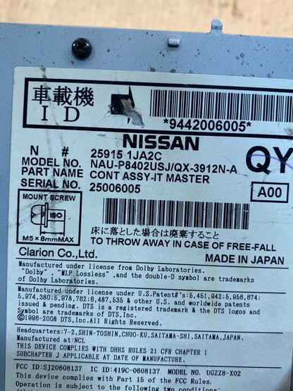 2010 2014 Infiniti EX35 Radio 6 CD Gps Nav Mechanism 25915-1JA2C AE7854 DW6