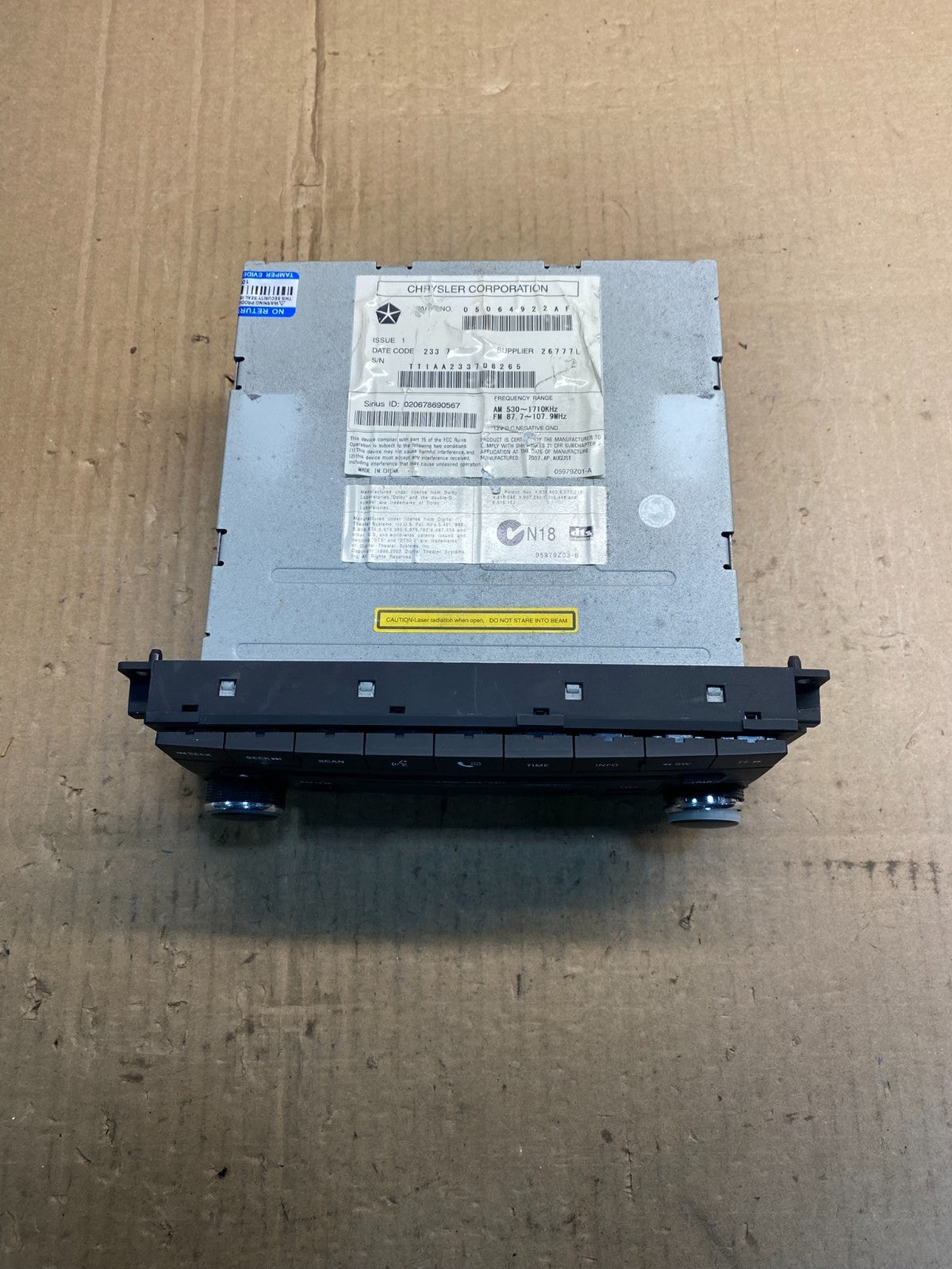 2007-2012 Chrysler Dodge Jeep Ram Radio CD MP3 AUX Receiver AA7811 DG3