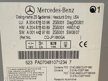 2008-2011 Mercedes W204 C300 C350 Navi Command Radio DVD CD Audio AF7839 DG6