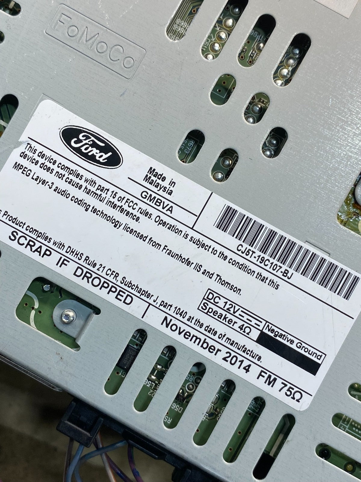 2013 2014 2015 Ford Escape Radio Receiver ID CJ5T-19C107-CK ai7338 DG6