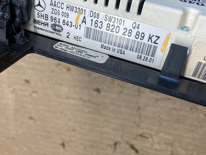 2002-2005 Mercedes ML500 ML350 W163 AC Temp Heater Climate Control OEM AB9690 DG5