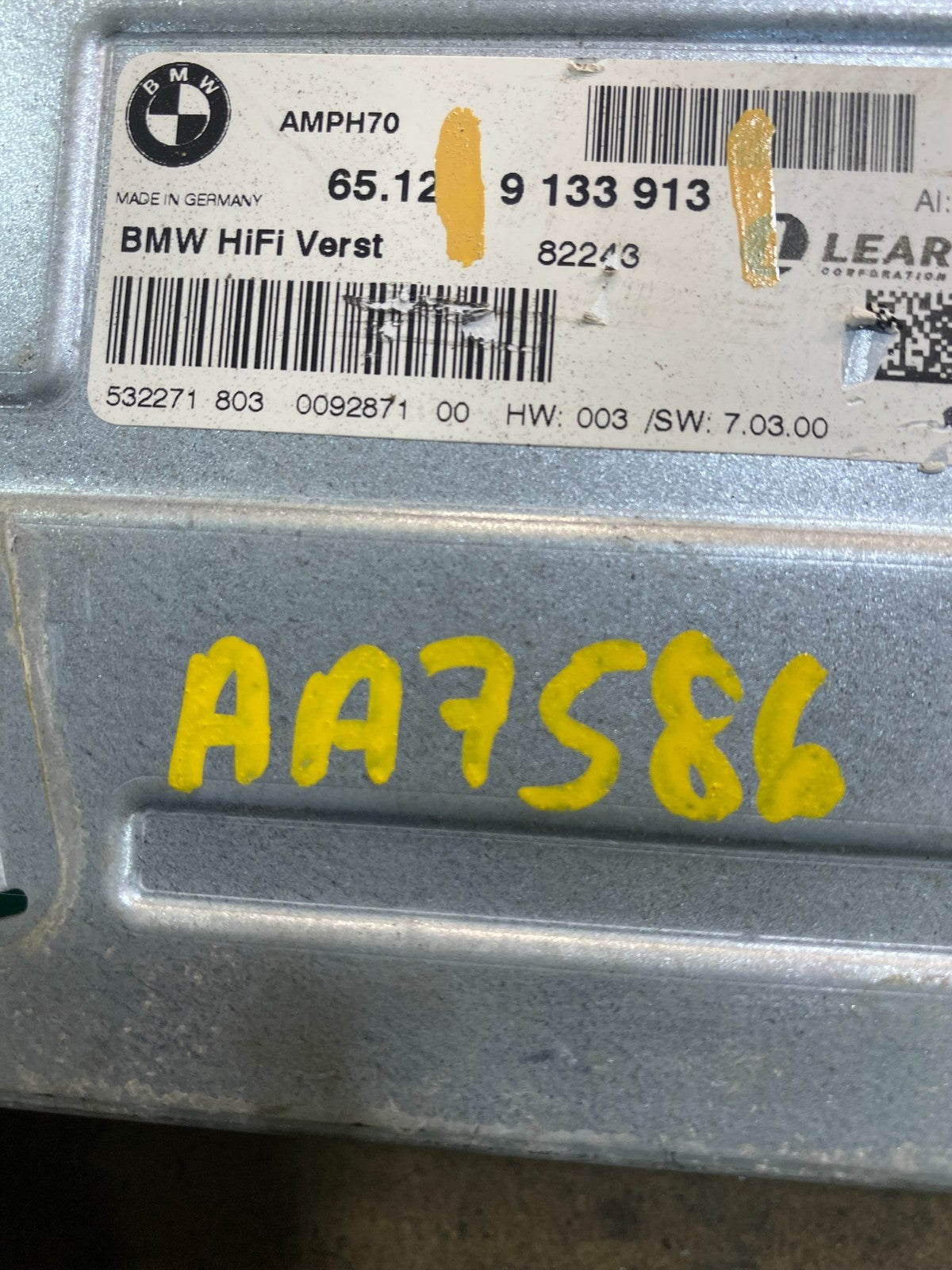 2007-2010 BMW X5 Top HiFi Lear Radio Audio Amplifier Amp OEM aa7586 DG3