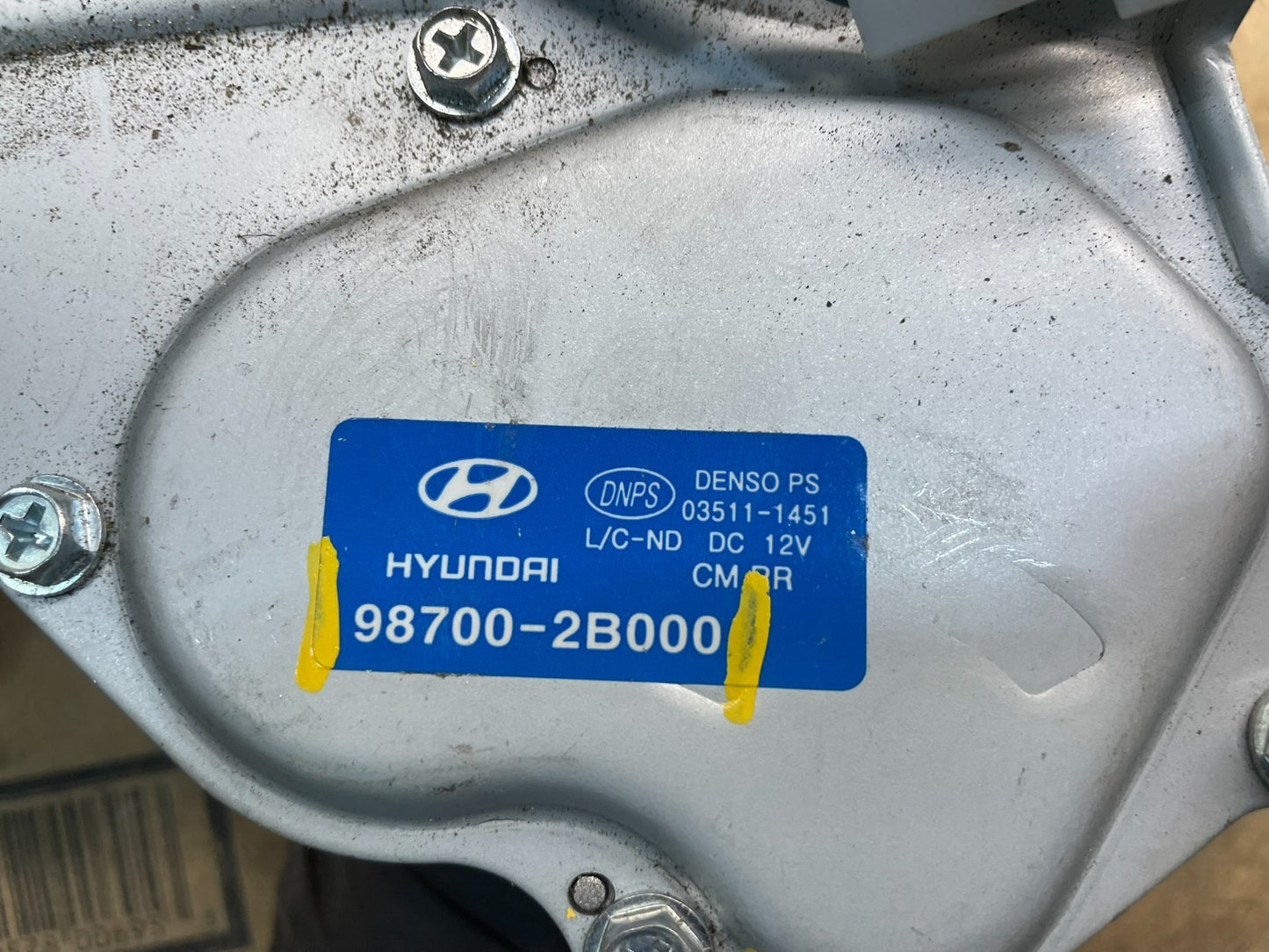2007 - 2010 Hyundai Santa Fe Rear Glass Windshield Wiper Motor W7338 DG6