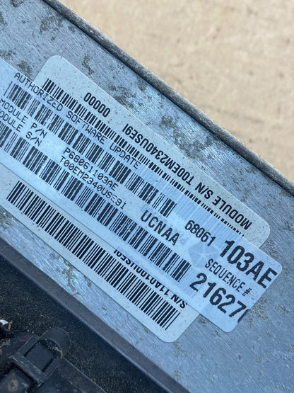 2011 Dodge Ram 1500 4.7L Engine Computer p68061103ae ECM AH9866 DW2
