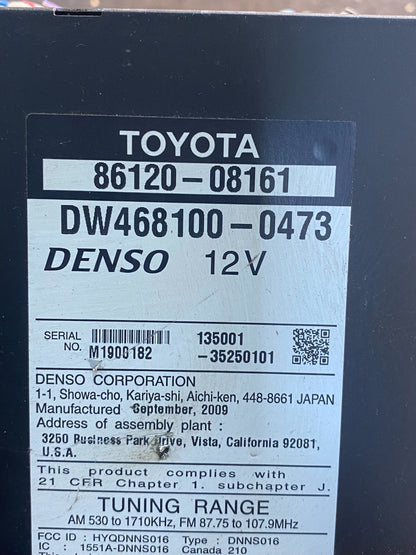 2006 to 2010 Toyota Sienna AM FM CD Screen Display Radio AG3783 DG6