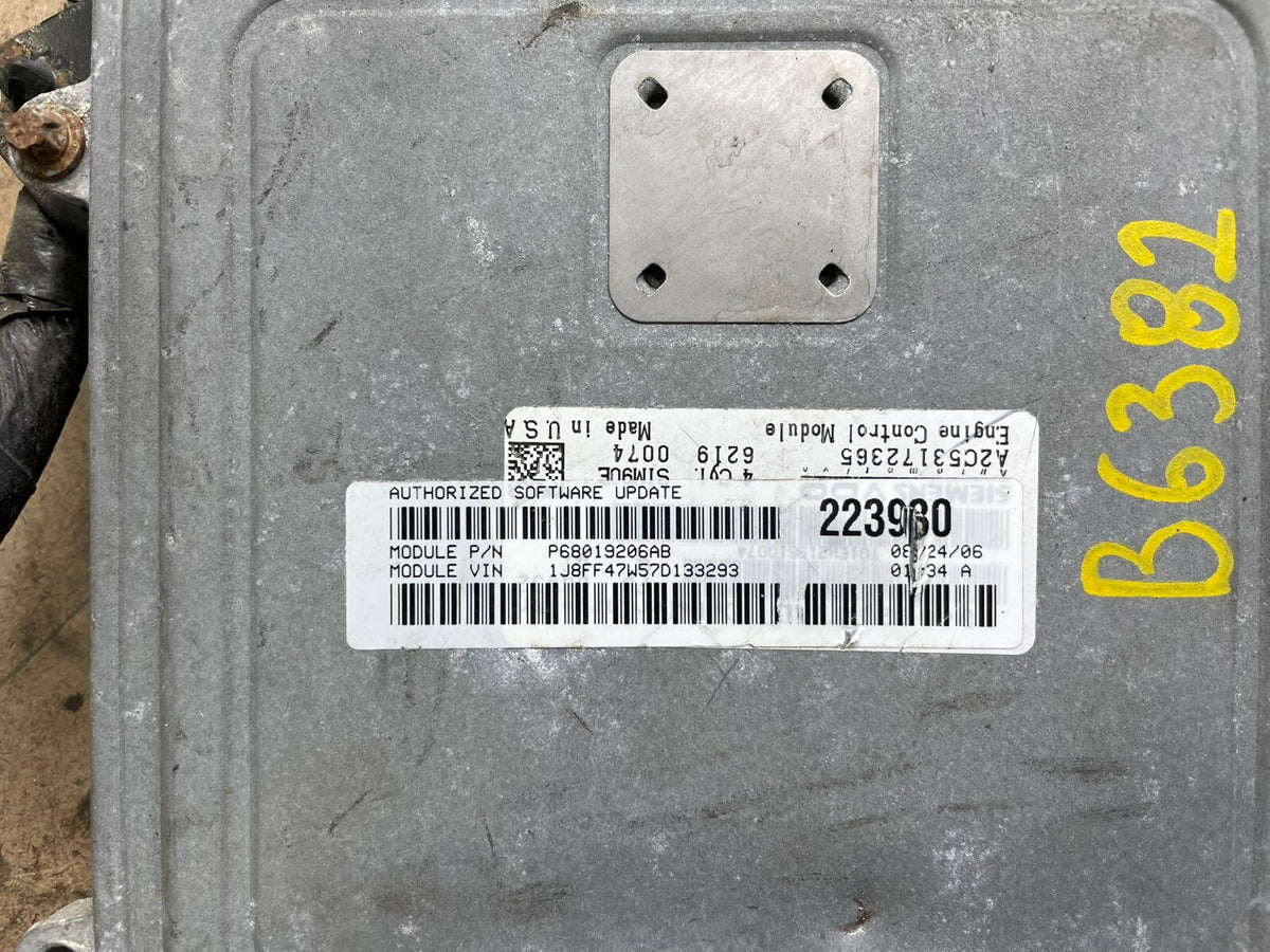 2007 Jeep Compass Patriot 2.4L Engine Computer Module P68019206AB N4692 DG2