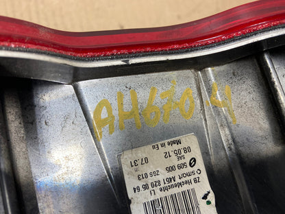 2008-2016 Smart Fortwo Left Driver LH Side Tail Light AH6704 LK5