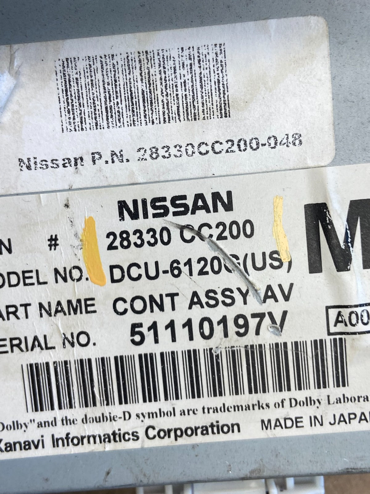 2006 to 2009 Nissan Pathfinder Radio Display Information Screen AH1521 DG5
