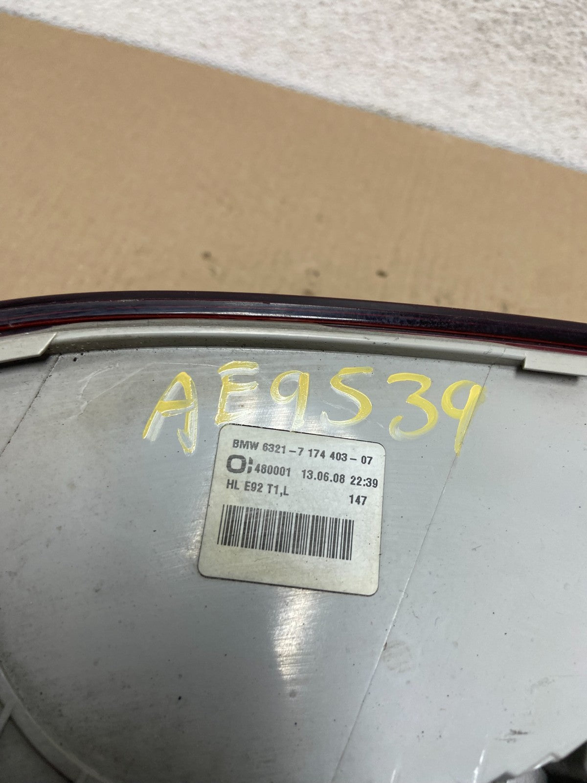 2007 to 2010 BMW M3 328i 335i Coupe Left Driver LH Tail Light AE9539 DW6