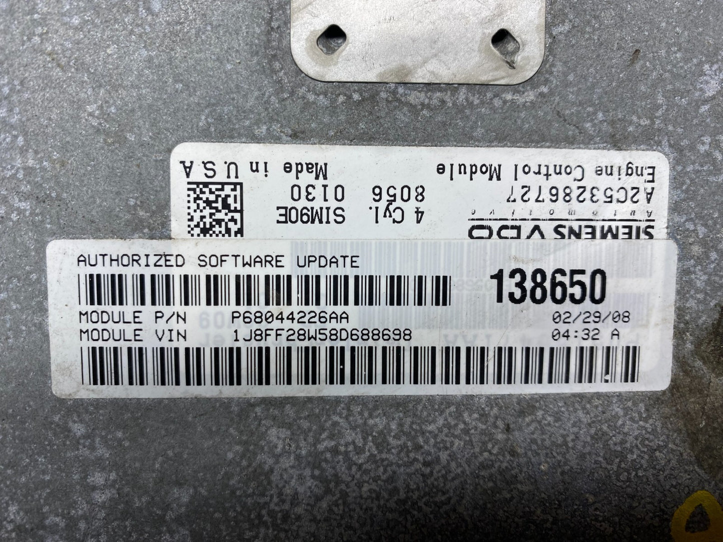 2007 Jeep Compass Patriot 2.0L ECM Engine Computer Module P68044226aa D8945 DG12