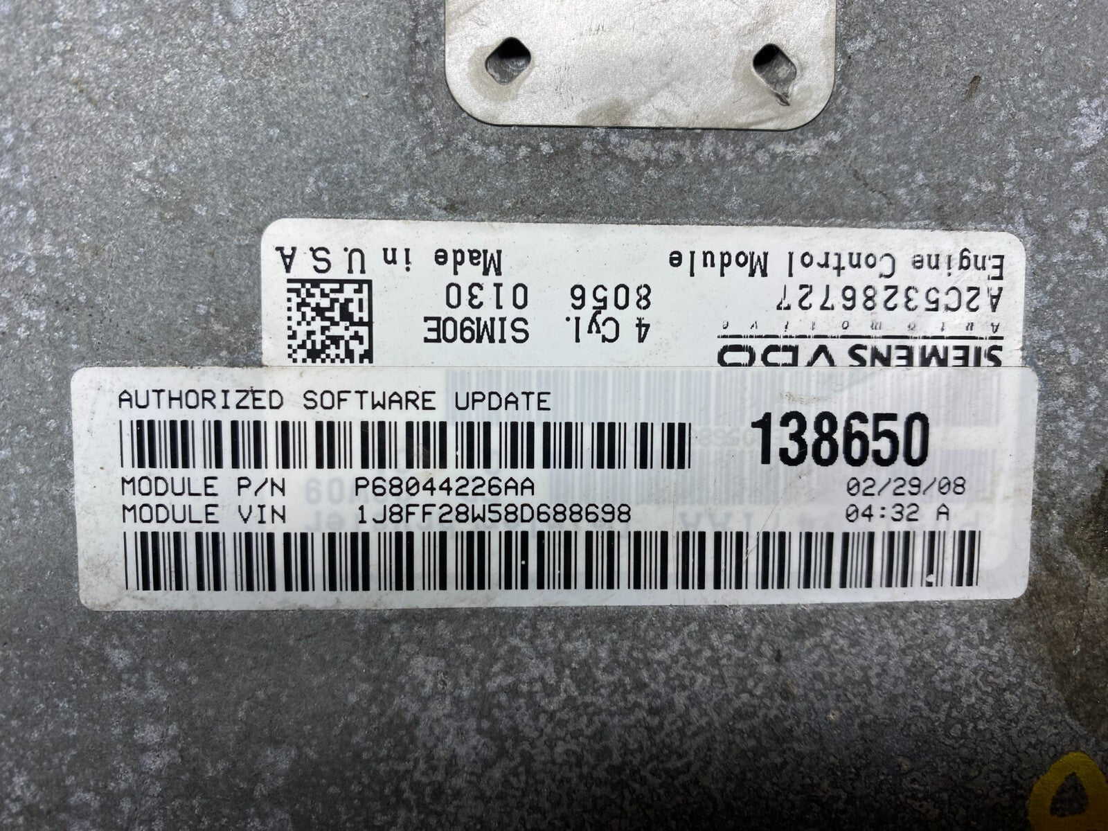 2007 Jeep Compass Patriot 2.0L ECM Engine Computer Module P68044226aa D8945 DG12