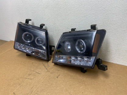2005-2015 Nissan Xterra Driver Left+Right Set LED Black Headlights AD6223 DG1
