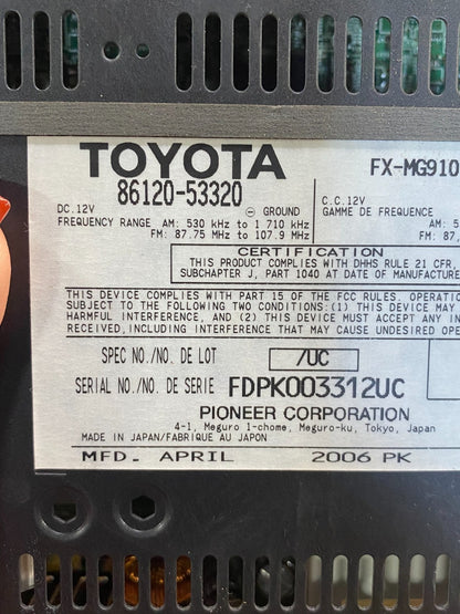 2009 to 2011 Lexus IS250 Screen Radio AM-FM CD Tuner Head Unit AE7824 DW6