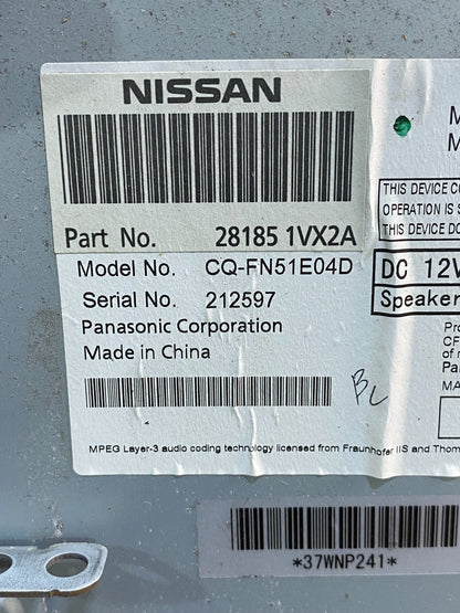 2013 to 2015 Nissan Rogue 28185-1VX0A Radio Receiver AM FM CD AI7422 DG6