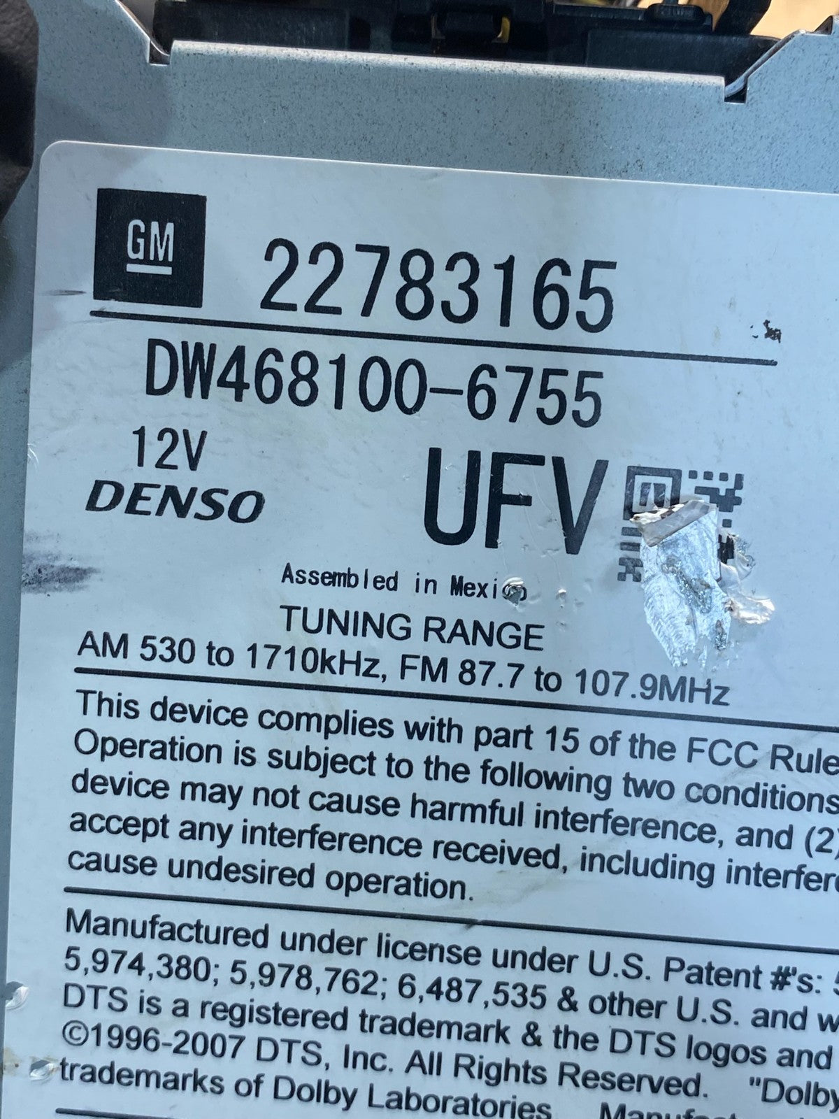 2011-2011 Chevrolet Volt Am Fm Cd Player Radio Receiver ae6384 DG6