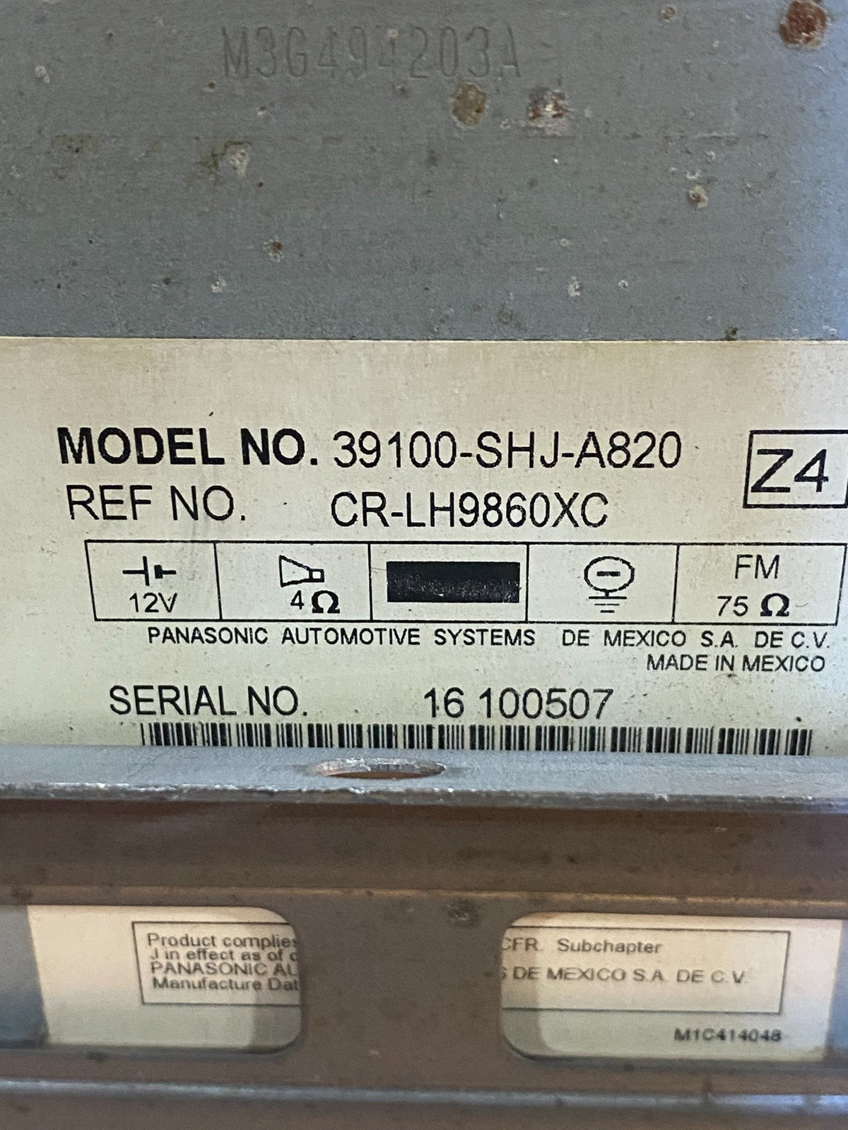 2005 to 2010 Honda Odyssey Am Fm Cd Player Radio Receiver AG3843 DG6