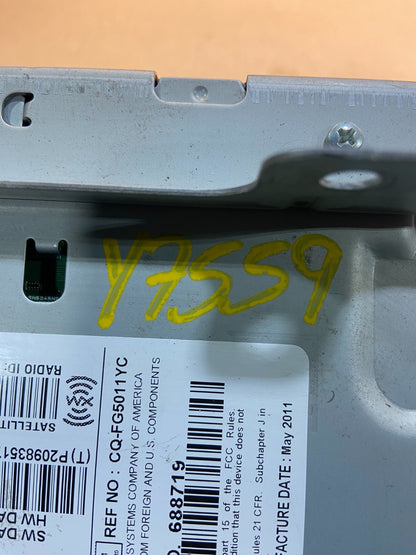 2011 to 2012 Chevrolet Equinox Cruze Radio Cd Receiver 20983517 Y7559 DG8