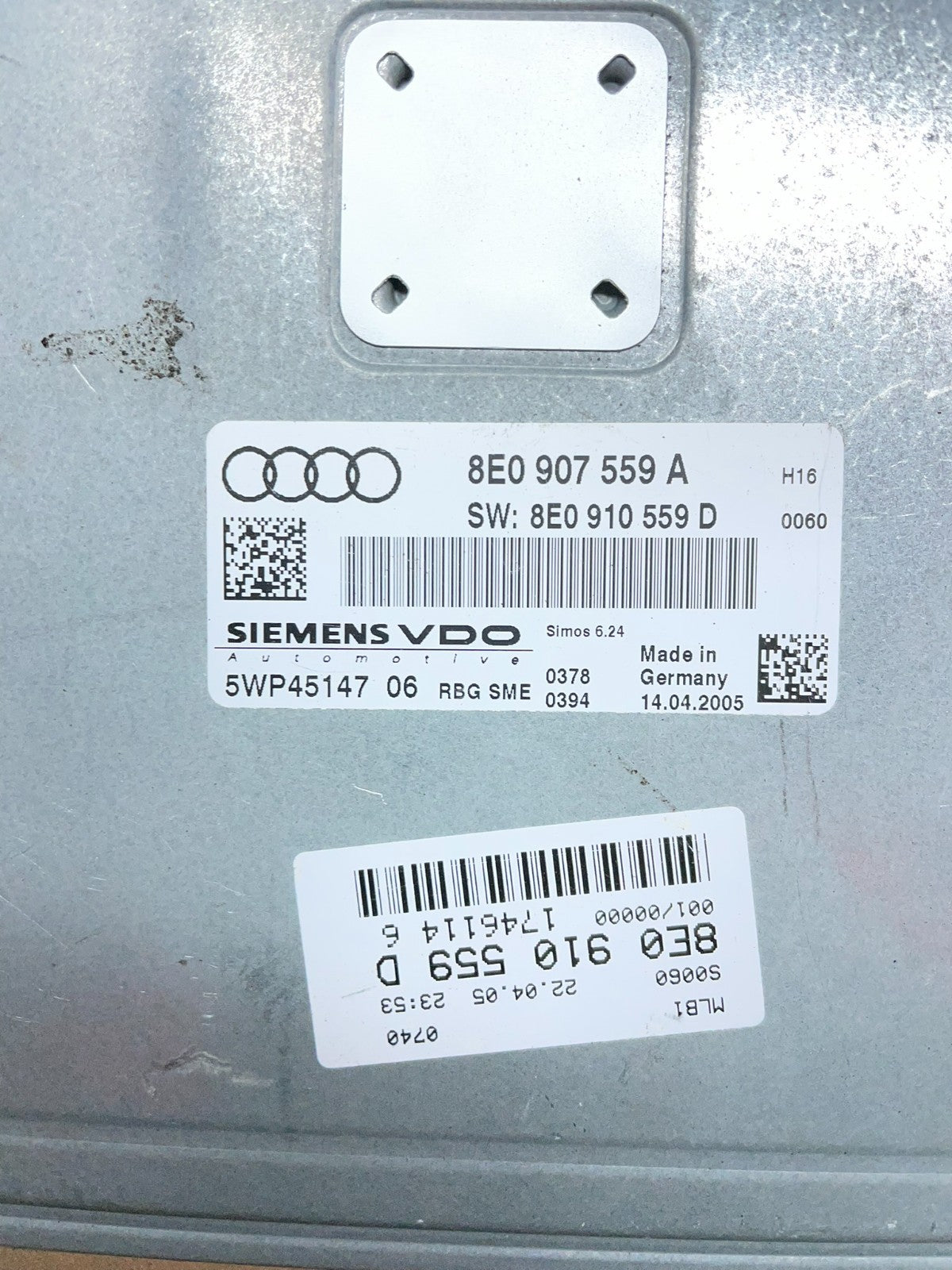 2006 2007 2008 Audi A4 2.0L Engine Computer Ecu Pcm Ecm Pcu Oem OEM W2393  DG3