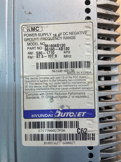 Kia Hyundai Radio 96160-4d130 Y7598 PS5