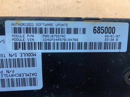 2007 Chrysler Caravan 3.3L Engine Control Module p05187557ac AB3839 DG2