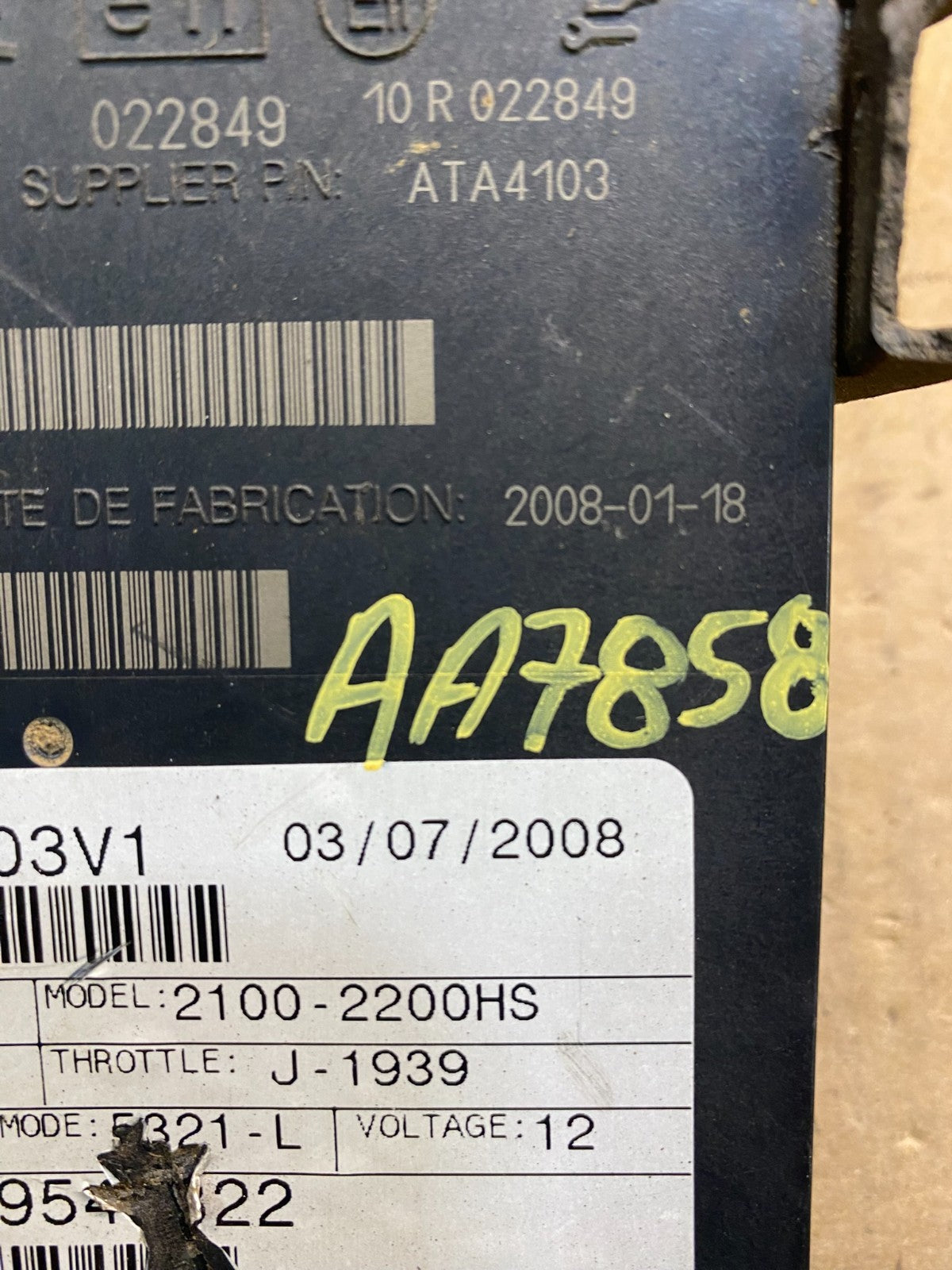Allison Transmission Control Module 29545322 aa7858 DG3